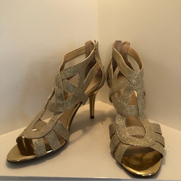 Marc Fisher Womens Open Toe Formal Strappy Sandals, Gold, Size 8 - Picture 3 of 12